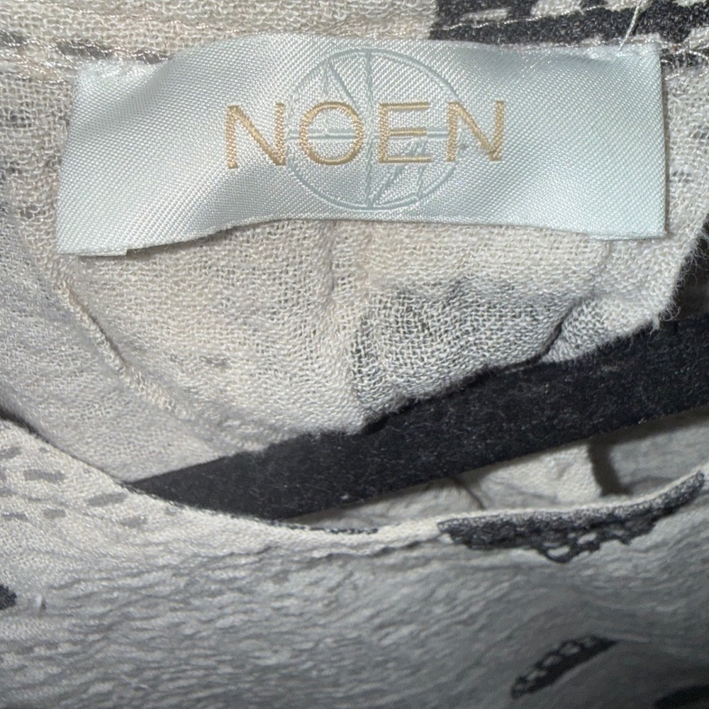 Noen Jessie Juniper Linen Shift‎ Dress Oatmeal Grey Spot Dash Print US 16 - Picture 7 of 11